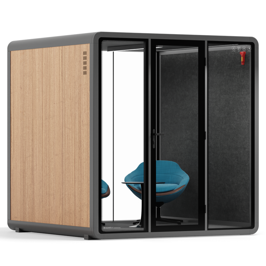 Quell+ - 6 Person Meeting BoothWooden / Dark Grey / Furniture Set 2