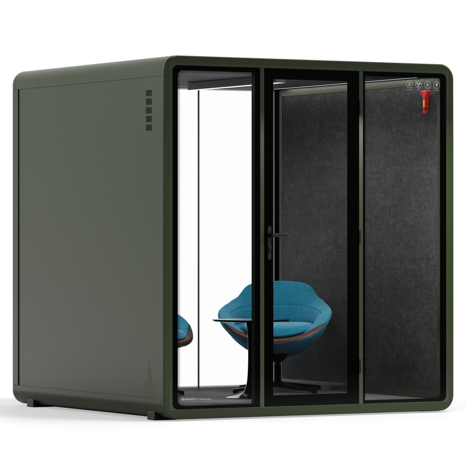 Quell+ - 6 Person Meeting BoothDark Green / Dark Grey / Furniture Set 2