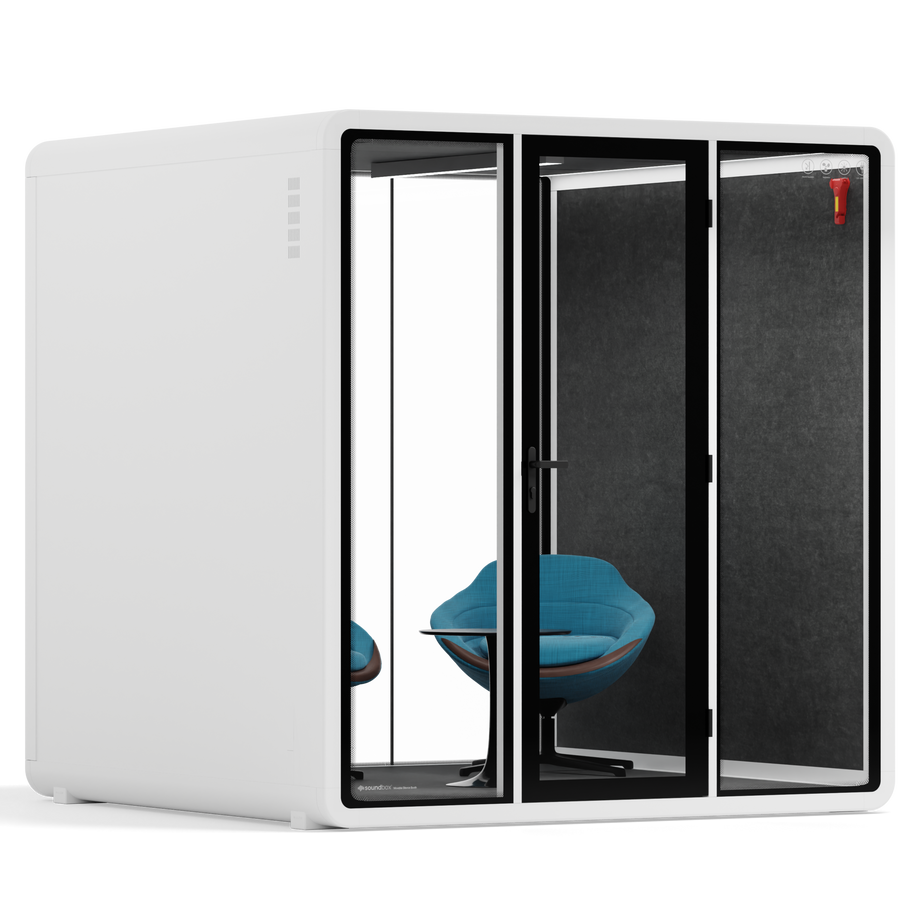 Quell+ - 6 Person Meeting BoothWhite / Dark Grey / Furniture Set 2