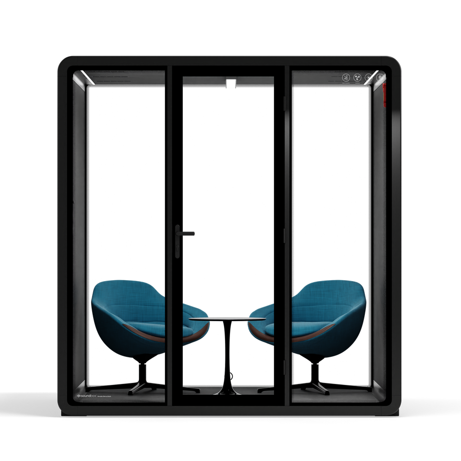 Quell+ - 6 Person Meeting BoothBlack / Dark Grey / Furniture Set 2