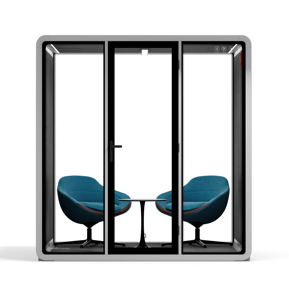 Quell+ - 6 Person Meeting BoothLight Grey / Dark Grey / Furniture Set 2