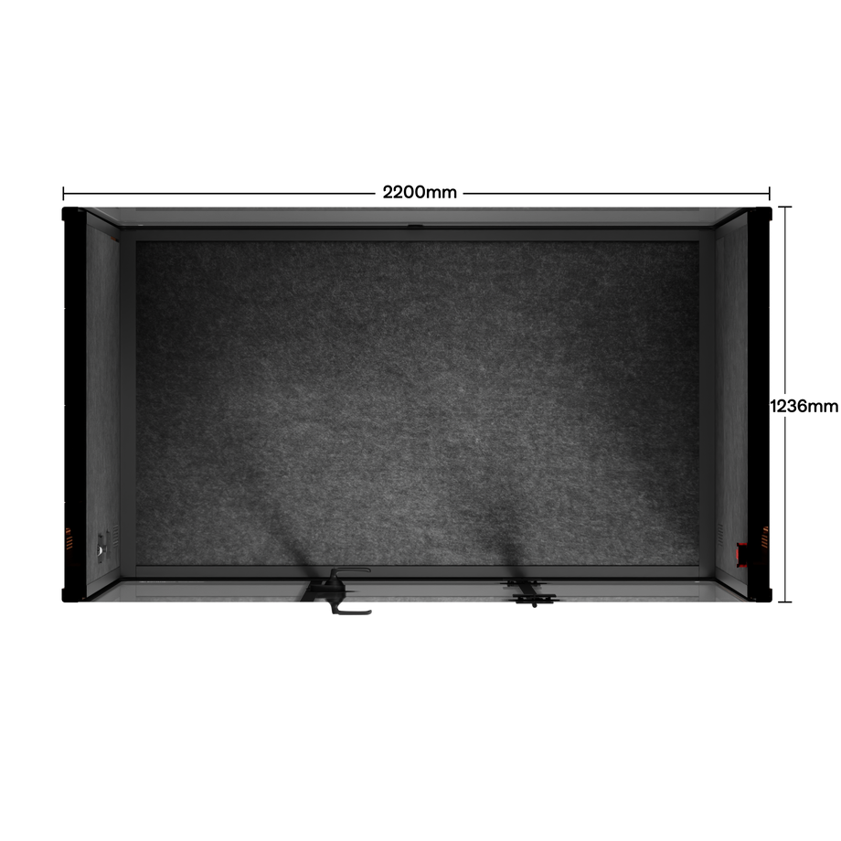 Quell Demi Booth 2+Wooden / Dark Grey / No Furniture