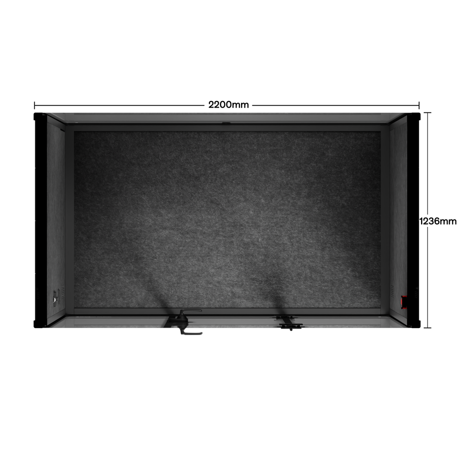 Quell Demi Booth 2+Charcoal / Dark Grey / No Furniture