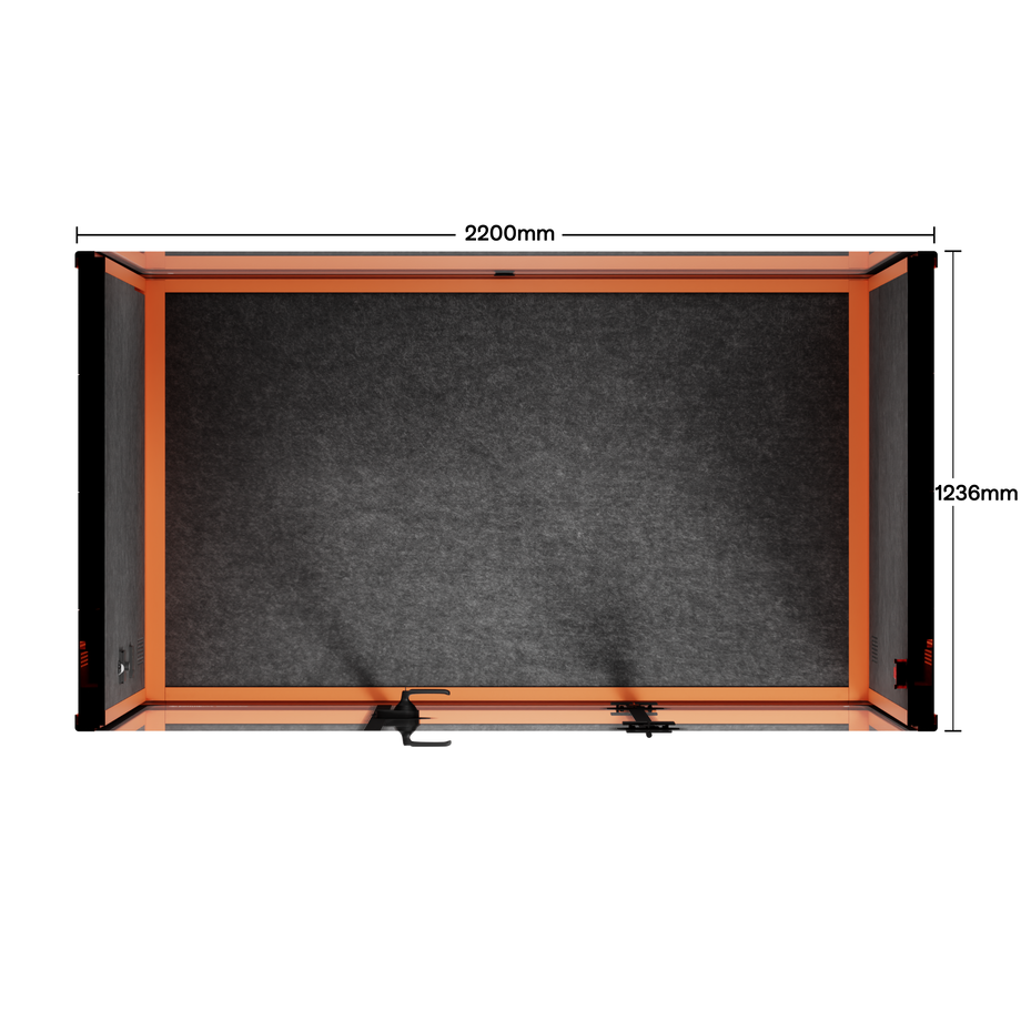 Quell Demi Booth 2+Orange / Dark Grey / No Furniture