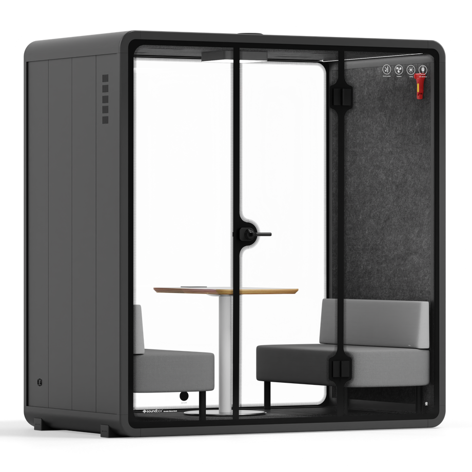 Quell Demi Booth 2+Charcoal / Dark Grey / Furniture Set 1