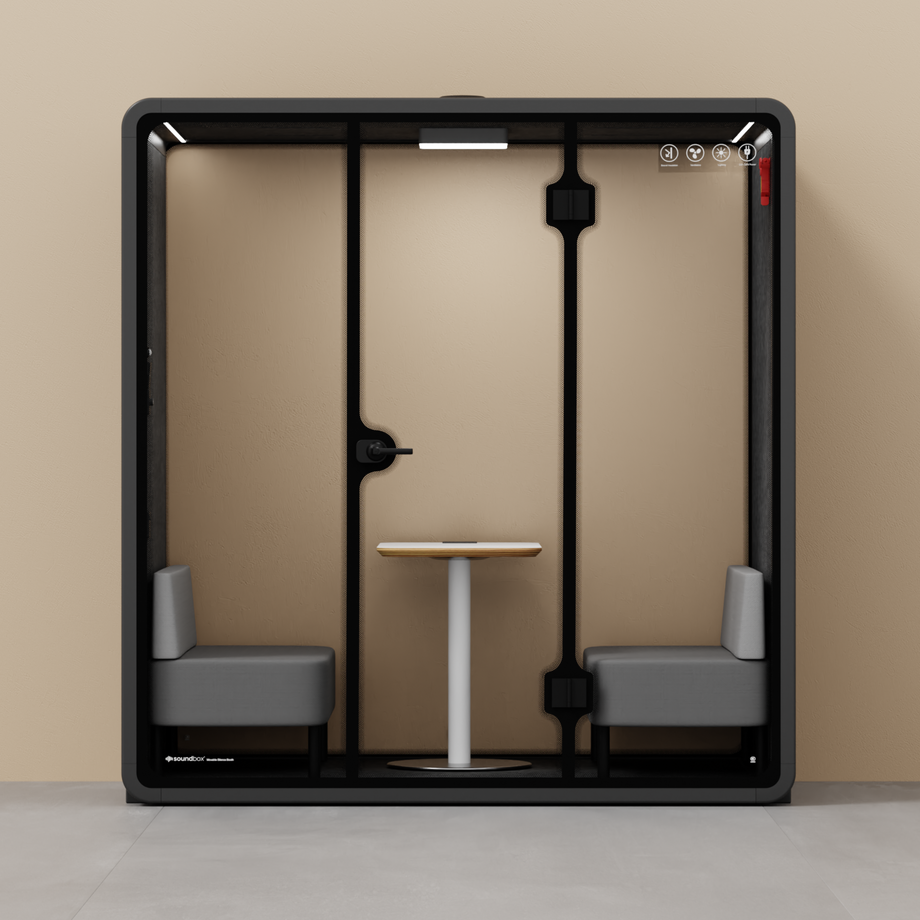 Quell Demi Booth 2+Charcoal / Dark Grey / Furniture Set 1