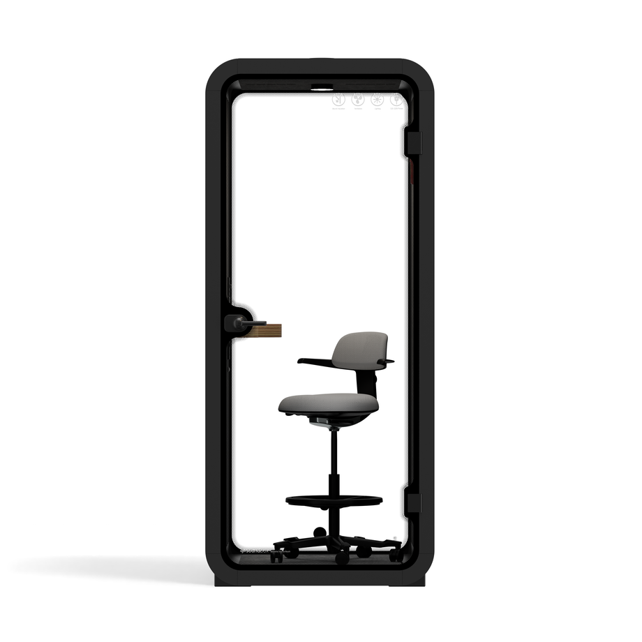Oficina Pod Quell Acústico Charcoal / With Furniture / Dark Grey