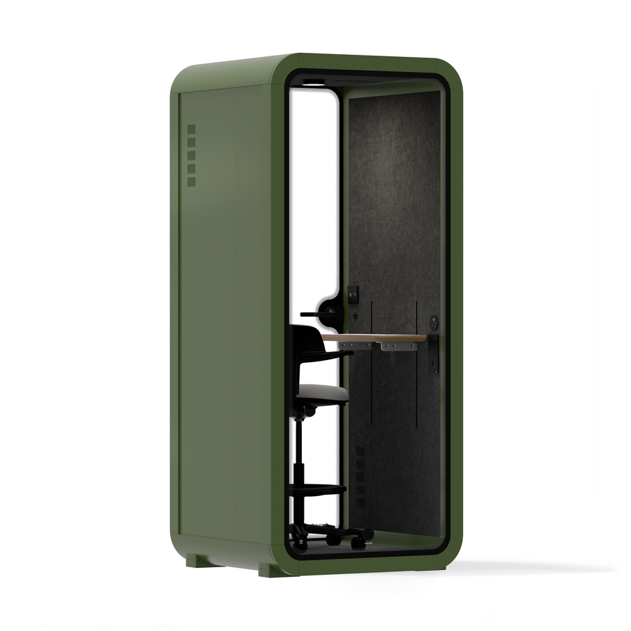 Office Pod Quell FlexGreen / Dark Grey / With Furniture
