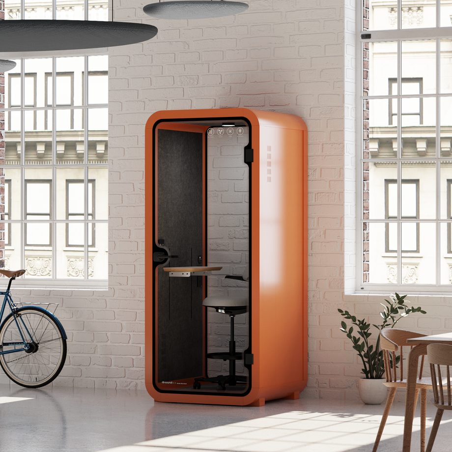 Office Pod Quell FlexOrange / Dark Grey / With Furniture