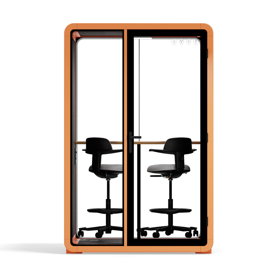 Quell+ - 2 Person PodOrange / Dark Gray / Dual Zoom Room + Device Shelf + 2 Barstools