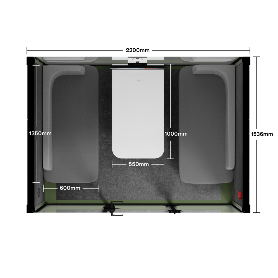 Quell - Stánek pro 4 osobyGreen / Dark Grey / Delux