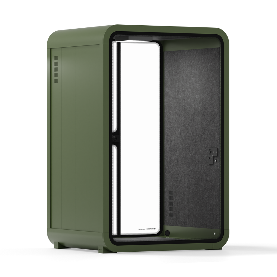 Office Phone Booth Quell - 2 personeGreen / Dark Gray / No Furniture