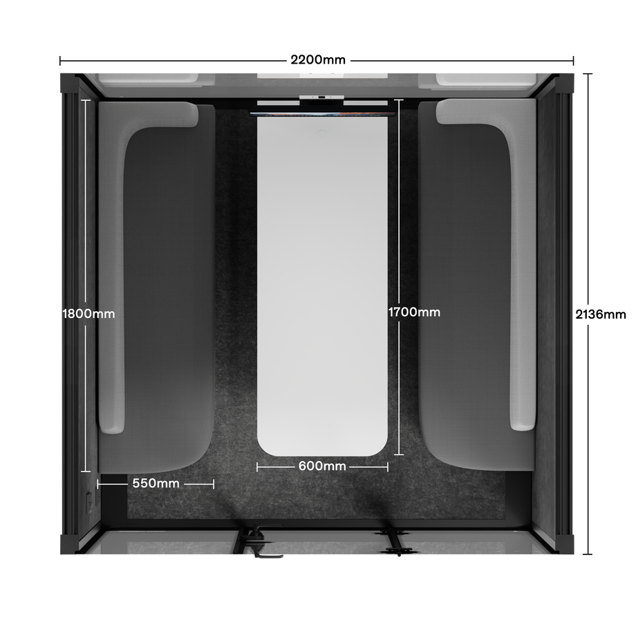 Møde stand Quell - 6 personBlack / Dark Grey / Furniture Set 1