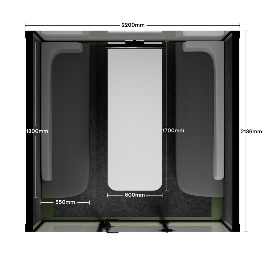 Møde stand Quell - 6 personDark Green / Dark Grey / Furniture Set 1