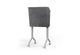 Swish Adaptive Presentation Podium in white oak and black on a white background, featuring an 18mm birch plywood body with beveled water-based painted edges, black PET panel, aluminium alloy frame, and medical-grade TPU silent casters; modern mobile presentation podium designed for professional office, training and conference environments.