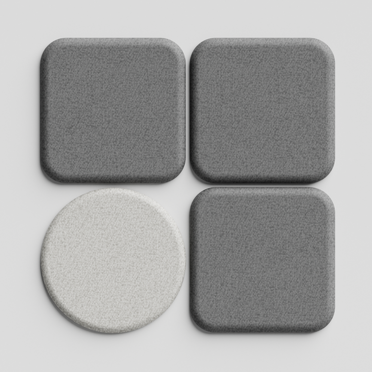 Folio geometryczny akustyczny - panel ściennyDark Grey / Round / 60cm by 60cm
