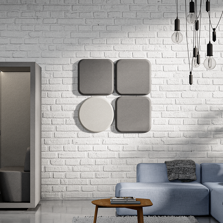 Folio geometryczny akustyczny - panel ściennyDark Grey / Round / 90cm by 90cm
