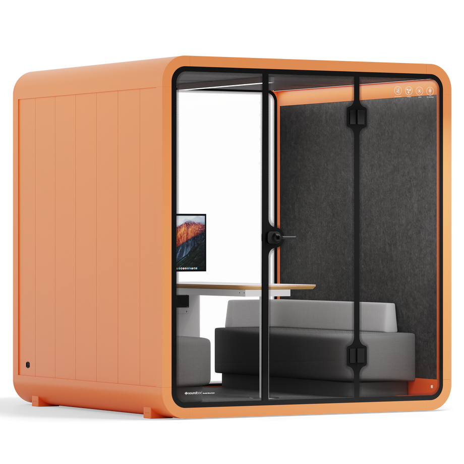 Møde stand Quell - 6 personOrange / Dark Grey / Furniture Set 1