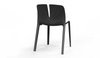 Emi Stackable Office Seating in black on a white background, featuring a PP and 25% fibreglass moulded frame; a modern, durable, and space-efficient stackable office chair designed for ergonomic workplace, training room, and collaborative seating.