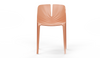 Emi Stackable Office Seating in coral on a white background, featuring a PP and 25% fibreglass moulded frame; a modern, durable, and space-efficient stackable office chair designed for ergonomic workplace, training room, and collaborative seating.