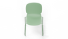Aarhus Bistro Glide Stackable Chair by Quell Design – sculptural modern chair in morandi green moulded polypropylene shell and sleek electrostatic powder-coated steel frame. The ergonomic, contoured seat offers comfort while its stackable design makes it perfect for dynamic office, café or communal spaces.