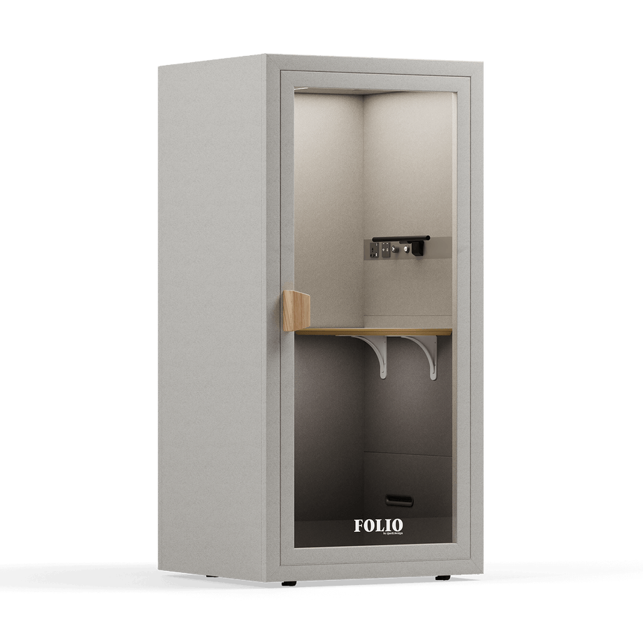 Office Phone Booth Folio - Stand UpFolio Pebble Grey / Furniture Set 1