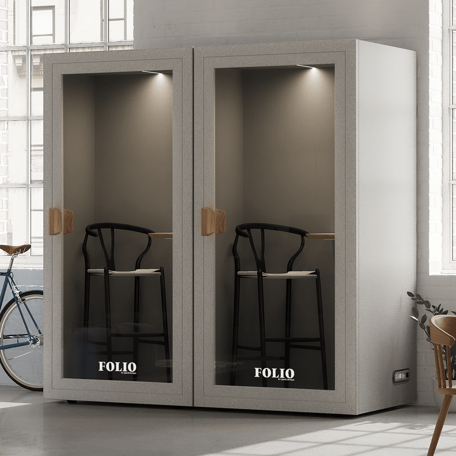 Office Phone Booth Folio - Stand UpFolio Pebble Grey / Furniture Set 2