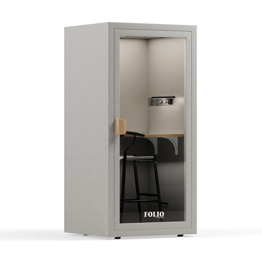 Office Phone Booth Folio - Stand UpFolio Pebble Grey / Furniture Set 2