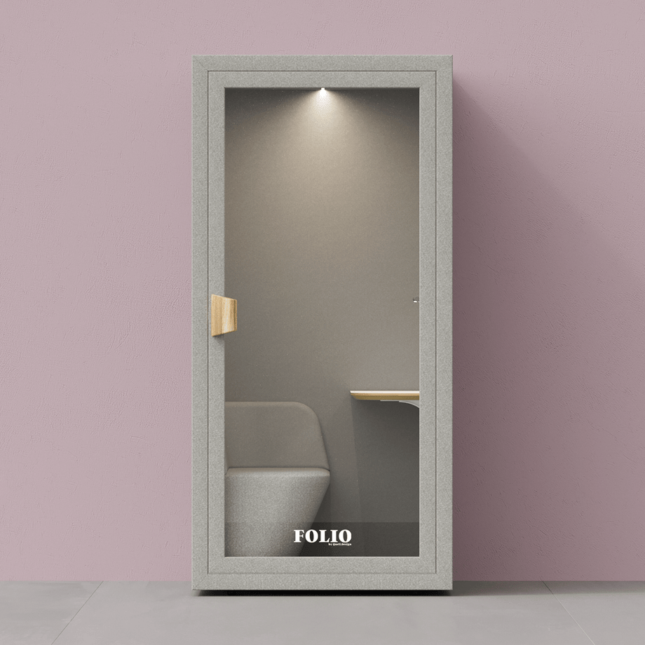 Office Phone Booth folioFolio Pebble Grey