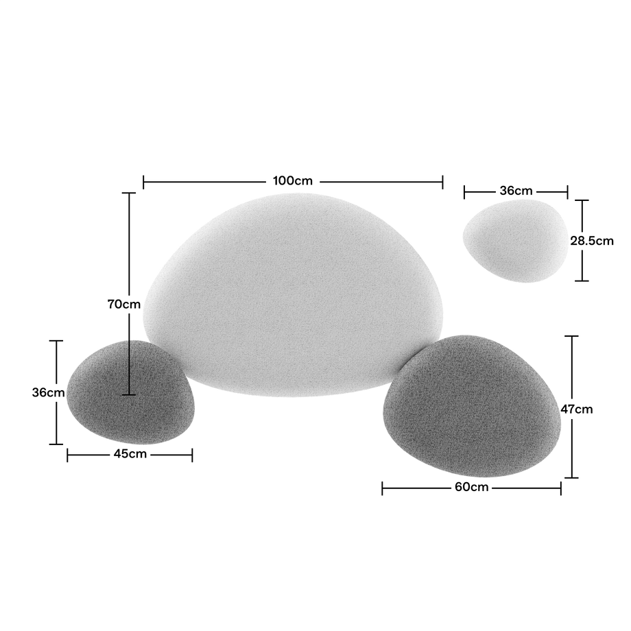 Acoustic Ceiling Panels SetPebble Grey / Dark Grey