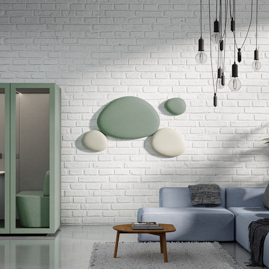 Acoustic Ceiling Panels SetTeal / Beige