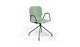 Aarhus Eiffel Arm Chair by Quell Design – a modern Scandinavian-style armchair in morandi green with a smooth moulded polypropylene shell, curved armrests, and a signature black Eiffel-style steel rod base. Perfect for collaborative office spaces, creative meeting corners, and minimalist interiors that value mobility, visual lightness, and contemporary design.