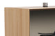 Skanfor Collaborative Breakfast Bar, close-up view of the external, oak wood and internal warm grey finish.
