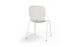 Aarhus Bistro Chair by Quell Design – a modern Scandinavian-style chair in white with a smooth moulded polypropylene seat and curved ergonomic backrest. Supported by slender black powder-coated steel legs, this minimalist and durable chair is perfect for collaborative office spaces, cafés, and contemporary dining areas, offering both comfort and timeless design.
