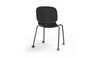 Aarhus Wheelie Chair by Quell Design — contemporary office chair with moulded polypropylene shell in a black finish, mounted on a set of smooth-glide swivel castors and a black powder-coated steel base. Ideal for dynamic work environments, home offices or collaborative spaces offering mobility, ergonomic comfort and Scandinavian minimalist style.