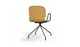 Aarhus Eiffel Arm Chair by Quell Design – a modern Scandinavian-style armchair in ginger with a smooth moulded polypropylene shell, curved armrests, and a signature black Eiffel-style steel rod base. Perfect for collaborative office spaces, creative meeting corners, and minimalist interiors that value mobility, visual lightness, and contemporary design.