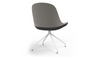 Bloom Scandinavian Inspired Office Chair by Quell Design – a modern Scandinavian-style chair with a contoured seat in linen velvet and eco-friendly synthetic leather, supported by Eiffel-style powder-coated aluminium legs. Elegant, ergonomic, and ideal for workspaces or leisure areas, embracing timeless simplicity and sustainable design.