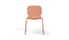Aarhus Bistro Chair by Quell Design – a modern Scandinavian-style chair in Coral with a smooth moulded polypropylene seat and curved ergonomic backrest. Supported by slender black powder-coated steel legs, this minimalist and durable chair is perfect for collaborative office spaces, cafés, and contemporary dining areas, offering both comfort and timeless design.