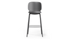 Aarhus counter front angled view product shot on white background, modern seating for contemporary areas, offices, and workspaces, black colour.