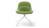Bloom Scandinavian Inspired Office Chair by Quell Design – a modern Scandinavian-style chair with a contoured seat in linen velvet and eco-friendly synthetic leather, supported by Eiffel-style powder-coated aluminium legs. Elegant, ergonomic, and ideal for workspaces or leisure areas, embracing timeless simplicity and sustainable design.