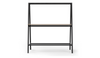 Forma Collaborative A-Frame Table, front facing view showing the matte black A-frame space offered by the product.