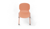 Aarhus Wheelie Chair by Quell Design — contemporary office chair with moulded polypropylene shell in a coral finish, mounted on a set of smooth-glide swivel castors and a black powder-coated steel base. Ideal for dynamic work environments, home offices or collaborative spaces offering mobility, ergonomic comfort and Scandinavian minimalist style.