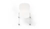Aarhus Wheelie Chair by Quell Design — contemporary office chair with moulded polypropylene shell in a white finish, mounted on a set of smooth-glide swivel castors and a black powder-coated steel base. Ideal for dynamic work environments, home offices or collaborative spaces offering mobility, ergonomic comfort and Scandinavian minimalist style.