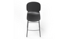Aarhus counter stool reverse view product shot on white background, modern seating for contemporary areas, offices, and workspaces, black colour.